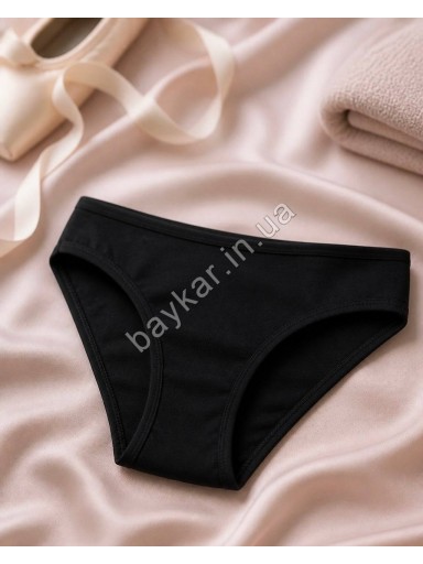 Трусы ЗАНИЖЕННЫЕ для гимнастики танцев хлопок для девочки Baykar арт 5004-02 Черный