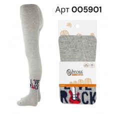 Дитячі демісезонні колготи для хлопчика Bross арт 005901 Сірий Rock live