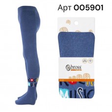 Дитячі демісезонні колготи для хлопчика Bross арт 005901 Синій Rock live