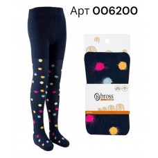 Дитячі бавовняні колготи демісезонні для дівчинки в горошок Bross арт 006200 Синій