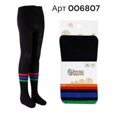 Дитячі бавовняні демісезонні колготи Смужки Bross арт 006807 Чорний