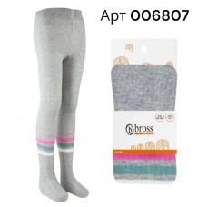 Дитячі бавовняні демісезонні колготи Смужки Bross арт 006807 Сірий