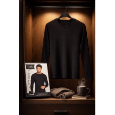 Чоловічий термо лонгслів начіс Tutku термобілизна арт 0126-02 Чорний