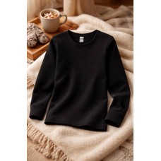 Термо кофта з довгим рукавом лонгслів дитячий Унісекс Tutku начіс арт 0136-02 Чорний