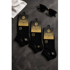 Носки 3шт средние для мужчин Бамбуковые р 38-40 рубчик Roff Extreme Soft арт 10551-02 Черный