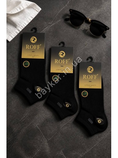 Носки 3шт средние для мужчин Бамбуковые р 38-40 рубчик Roff Extreme Soft арт 10551-02 Черный
