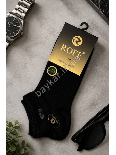 Носки 3шт средние для мужчин Бамбуковые р 38-40 рубчик Roff Extreme Soft арт 10551-02 Черный