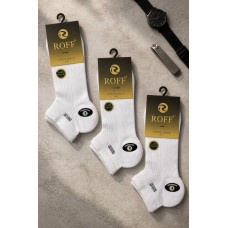 Носки 3шт средние для мужчин Бамбуковые рубчик Roff Extreme Soft арт 10551-01 Белый
