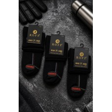 Шкарпетки 3шт Thermal чоловічі зимові теплі махрові термо стопа р 41-44 Athletic ROFF арт 10701 Чорний