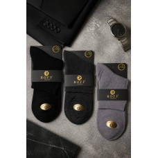 Носки 3шт средние мужские Бамбук р 41-44 Roff арт 14700-99ч Микс