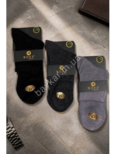 Носки 3шт средние мужские Бамбук р 41-44 Roff арт 14700-99ч Микс
