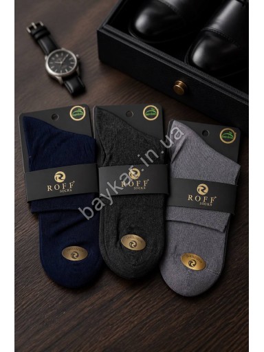 Носки 3шт средние мужские Бамбук р 41-44 Roff арт 14700-99с Микс