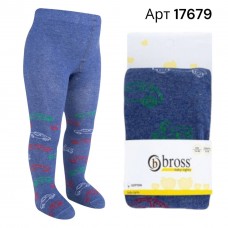 Колготи для новонародженого хлопчика демісезонні Bross арт 17679 Синє авто