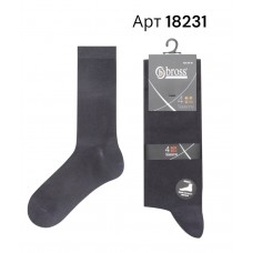 Шкарпетки класичні високі чоловічі р 39-42 бавовна Bross 4 Seasons арт 18231 Графіт