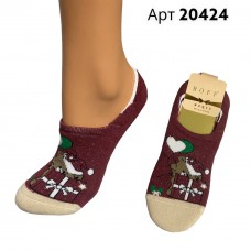 Сліди махра новорічні бавовна жіночі ROFF 20424 Бордо