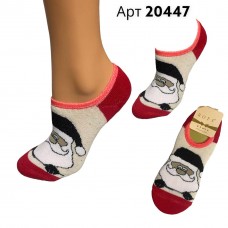 Сліди новорічні бавовна жіночі махра ROFF 20447 Червоні