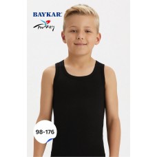 Майка 100% бавовна для хлопчика Baykar арт 2214-02 Чорний Майка 100% бавовна для хлопчика Baykar арт 2214-02 Чорний