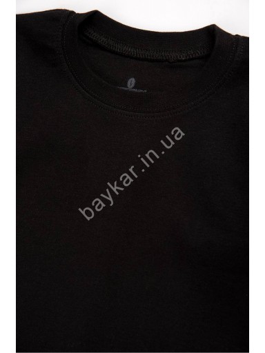 Футболка для хлопчика однотонна 100% бавовна Baykar арт 2222-02 Чорний