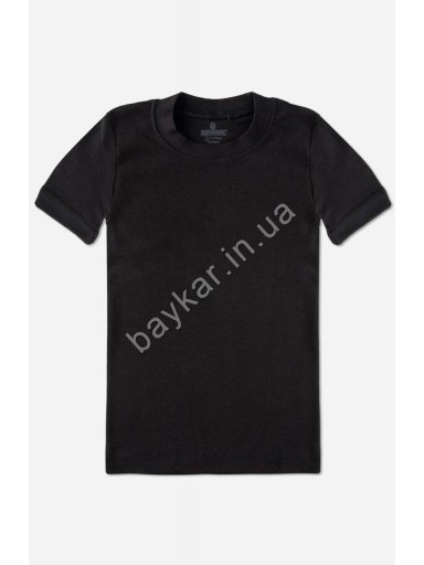 Футболка для хлопчика однотонна 100% бавовна Baykar арт 2222-02 Чорний