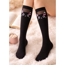Дитячі гольфи 50 Den для дівчинки капронові з кішечкою Day Mod арт 2222011 Чорний
