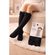 Гольфи ажурні з бантом дитячі для дівчинки Day Mod арт 2222017 Чорний