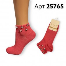 Шкарпетки з намистинами жіночі мікро модал ROFF арт 25765 Рожевий