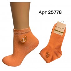 Шкарпетки модал зі стразами жіночі ROFF арт 25778 Апельсин