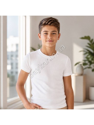 Футболка 2 шт дитяча однотонна 100% бавовна Baykar арт 2630-01 Білий