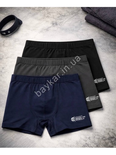 Боксеры трусы 3шт для мальчика подростка хлопковые однотонные Baykar арт 3910 Sport Микс