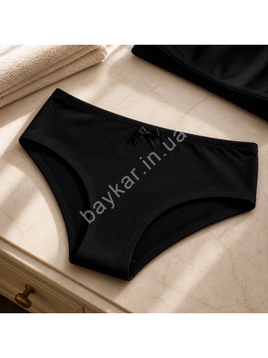 Комплект для девочки подростка бюст и трусики хлопок Baykar арт 4010-02-7966 Черный
