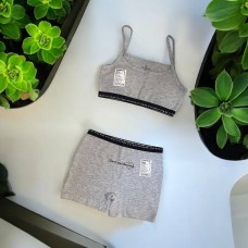 Комплект нижньої білизни для дівчаток підлітків топ пуш-ап та шортики Baykar арт # 4012-20-5932 Сірий меланж
