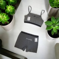 Комплект нижньої білизни для дівчаток підлітків топ пуш-ап та шортики Baykar арт # 4012-23-5932 Темно-сірий