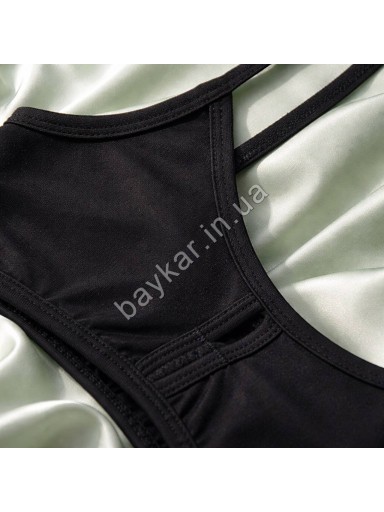 Топ хлопковый для девочки подростка Baykar арт 4016-02 Черный