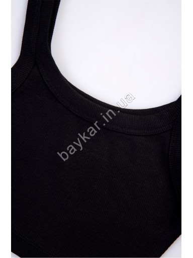 Кроп-топ хлопковый для девочки подростка Baykar арт 4100-02 Черный
