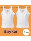 Майка для девочки хлопок со стразами Baykar арт 4110-01 Белый