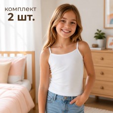 Майка 2 шт хлопковая базовая для девочки Baykar арт 4200-01 Белый