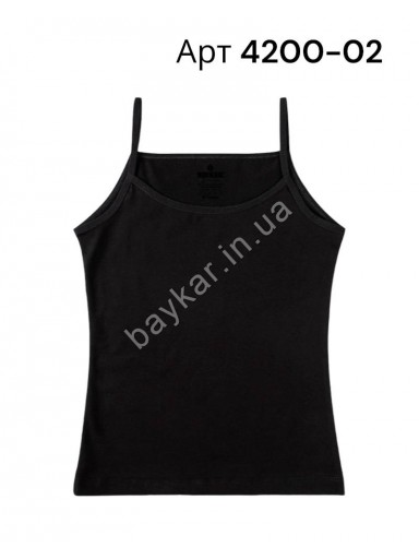 Майка хлопковая базовая для девочки Baykar арт 4200-02 Черный