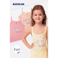 Комплект маек 3шт для девочки Baykar арт 4258 Котята Комплект маек 3шт для девочки Baykar арт 4258 Котята