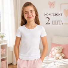 Набір 2 шт футболка для дівчинки Baykar арт 4644-01 Біла