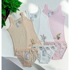 Дитячі комплекти 3шт трусики сліп майки для дівчинки бавовна Baykar арт # 4832-5830 Зайчик Дитячі комплекти 3шт трусики сліп майки для дівчинки бавовна Baykar арт # 4832-5830 Зайчик