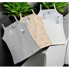 Дитячі майки 3шт для дівчаток бавовняні Baykar арт 4874 Cat