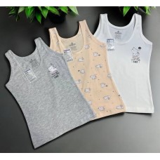 Дитячі майки 3шт для дівчаток бавовняні Baykar арт 4876 Cat