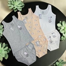 Дитячі комплекти 3шт майки труси сліп для дівчаток бавовняні Baykar арт # 4876-5874 Cat Дитячі комплекти 3шт майки труси сліп для дівчаток бавовняні Baykar арт # 4876-5874 Cat