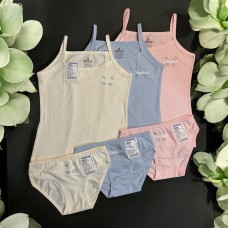 Бавовняні комплекти 3шт майки труси сліп зі стразами для дівчаток Baykar арт # 4890-5890 Cat Mix Бавовняні комплекти 3шт майки труси сліп зі стразами для дівчаток Baykar арт # 4890-5890 Cat Mix