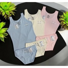 Бавовняні комплекти 3шт майки труси сліп зі стразами для дівчаток Baykar арт # 4892-5890 Cat Mix Бавовняні комплекти 3шт майки труси сліп зі стразами для дівчаток Baykar арт # 4892-5890 Cat Mix