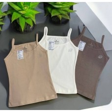 Дитячі майки 3шт для дівчаток однотонні бавовняні зі стразами Baykar арт 4894