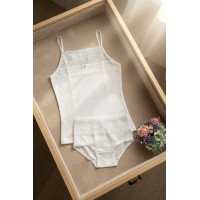Комплект хлопковый с кружевом для девочки Baykar арт # 4945-01-5940 Белый