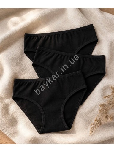 Трусы хлопковые однотонные для девочки Baykar арт 5200-02 Черный