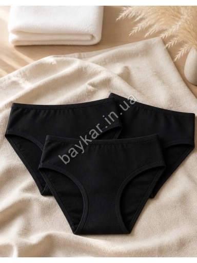 Трусы хлопковые однотонные для девочки Baykar арт 5200-02 Черный