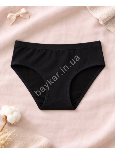 Трусы хлопковые однотонные для девочки Baykar арт 5200-02 Черный
